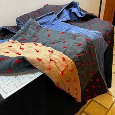 Denim & old Suits, Black & Red Quilt 