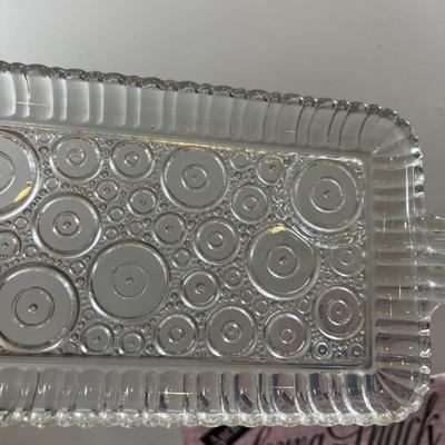 Vintage NEW Anchor Glass Snack Set (4) Cups and Plates   