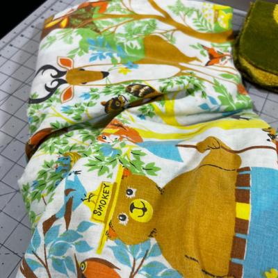 Children's Bed Linens: Smokey the Bear Set, Popeye Flat and Fonzie Wash Cloth