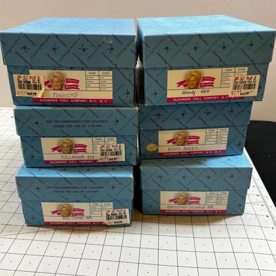 Madame Alexander Character Dolls: Pinocchio, Christopher, Columbus, Wendy, Polly Anna