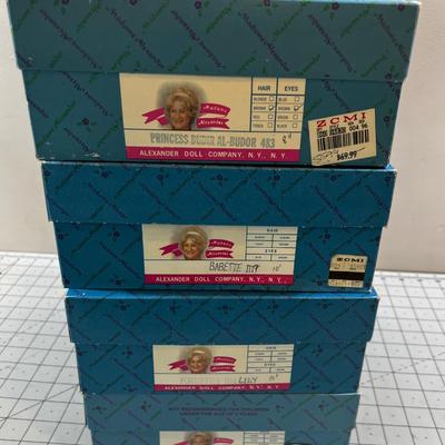 4- MADAME Alexander Dolls 8" Babette, Lily, Iris, Princess