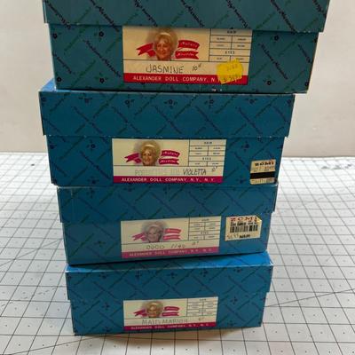  4- MADAME Alexander Dolls 8" Jasmine, Violetta, Coco, Maid Marion