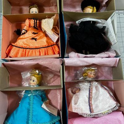  4- MADAME Alexander Dolls 8" Jasmine, Violetta, Coco, Maid Marion
