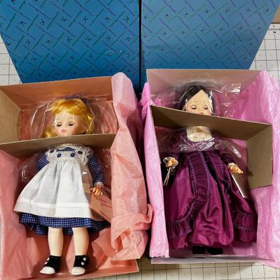 Madam Alexander Dolls (2) 13" Tall Polly Ana and Louisa May Alcott  NEW in the box. 