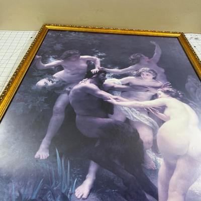 Framed Print of William Adophe  Bouguereau Nymphs Styr