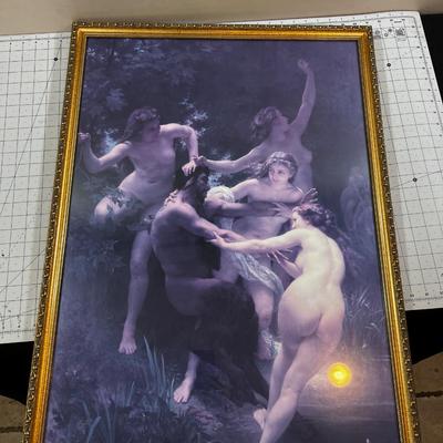 Framed Print of William Adophe  Bouguereau Nymphs Styr