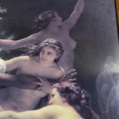 Framed Print of William Adophe  Bouguereau Nymphs Styr