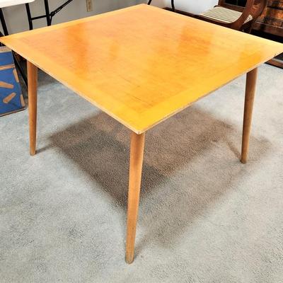Lot #202  Sleek Blond Mid Century Modern Table