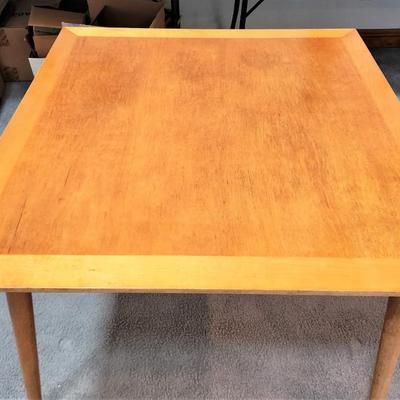 Lot #202  Sleek Blond Mid Century Modern Table