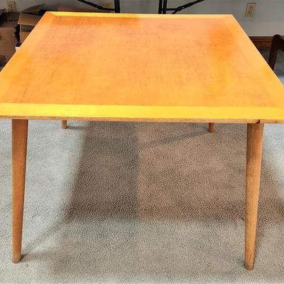 Lot #202  Sleek Blond Mid Century Modern Table