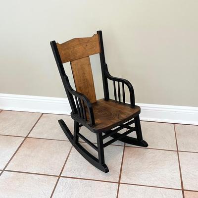 Childâ€™s Antique Rustic Rocking Chair