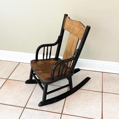 Childâ€™s Antique Rustic Rocking Chair