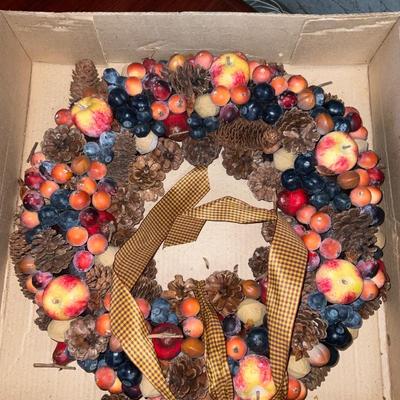 Pinecone and Fruit Wreath
