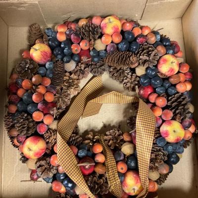 Pinecone and Fruit Wreath