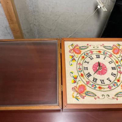 Vintage Crewel Clock.