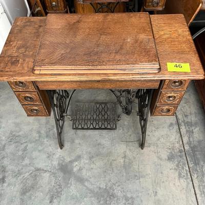 Singer Treadle Machine Cabinet 6 drawer