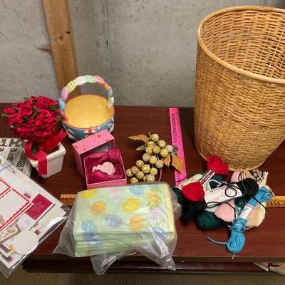 Wicker Basket and misc