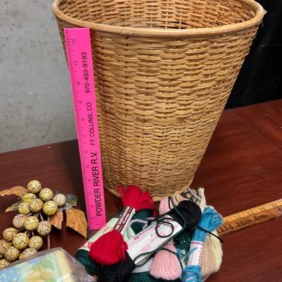 Wicker Basket and misc