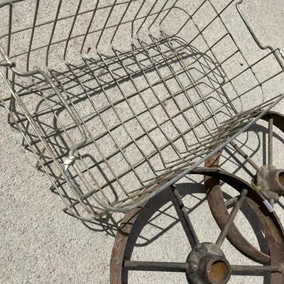 Metal Basket & Iron Wheels