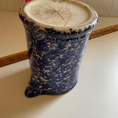 19th Century Blue and White Spongeware Pitcher