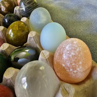 Medium Size Semi-Precious Stone Eggs  (1BR3-JS)