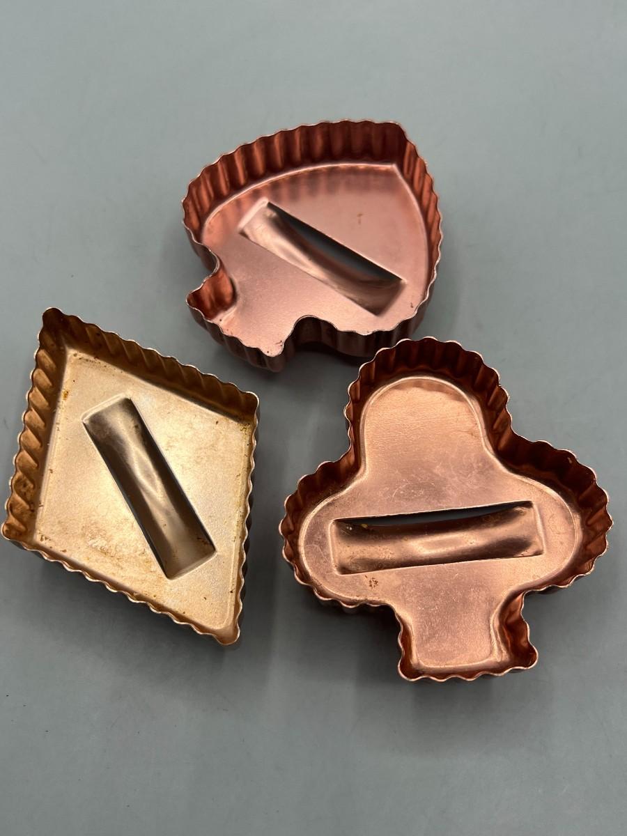 Vintage Aluminum Card Playing Shapes Diamonds, Clover, & Spades Cookie