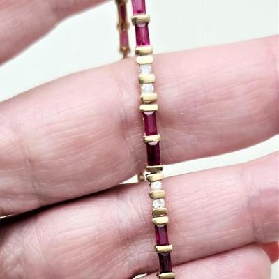 Lot #203J   14kt Yellow Gold Ruby and Diamond Bracelet