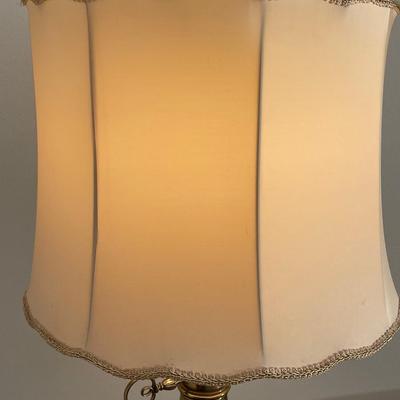 Two Antique Brass Bottom Lamps from "The Lamp Shop"