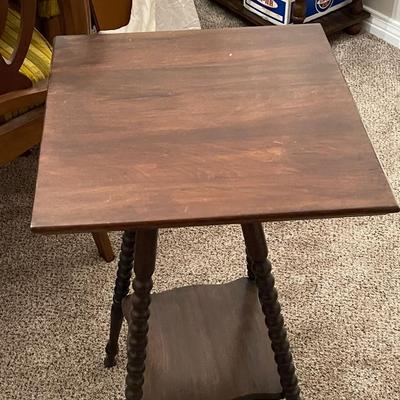 Vintage Wood Spindle Leg Side Table