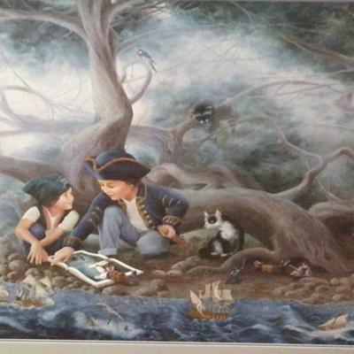 880 â€œColonial Boy Sailing Shipsâ€ Framed Print