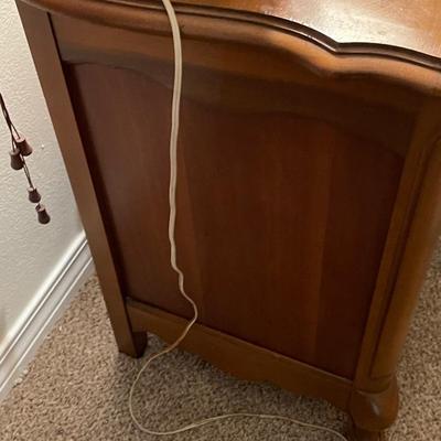 Two Gorgeous Bassett Versailles End Tables with Metal Cross Stitch Pattern