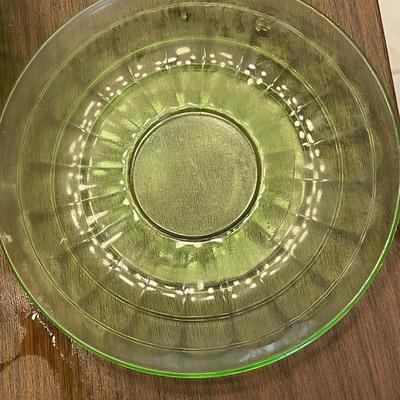 Mixed Lot of Ten Pieces of Vaseline (Uranium) Glass