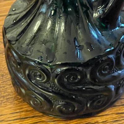 Vintage Fenton Green Cruet for L.G. Wright