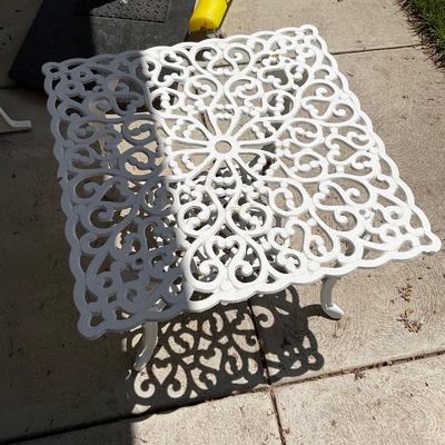 Cast Aluminum Bench and Table