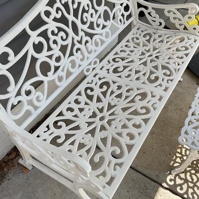 Cast Aluminum Bench and Table