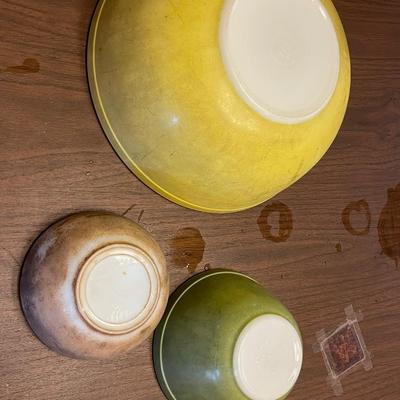Three Vintage Pyrex Bowls - Have Wear