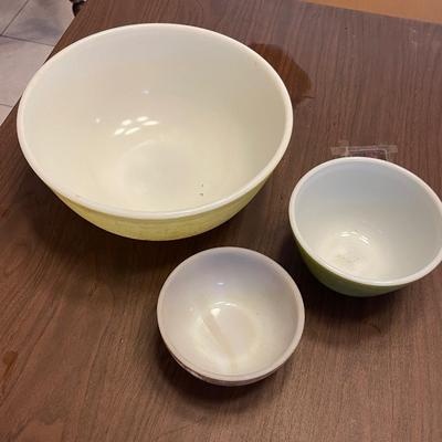 Three Vintage Pyrex Bowls - Have Wear