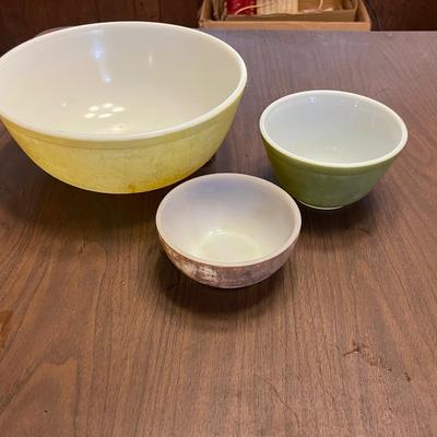 Three Vintage Pyrex Bowls - Have Wear