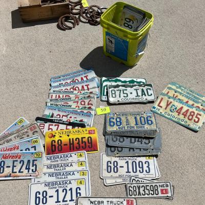 Bucket of License Plates 70s - 90s