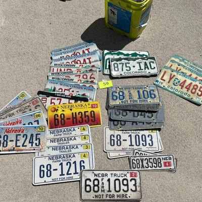 Bucket of License Plates 70s - 90s