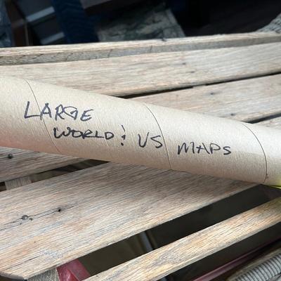 Two Large maps one US & one World