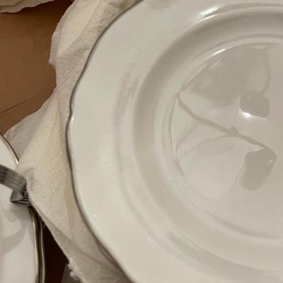 Spode "Nordic" Platinum Bone China Dinnerware Set - Service for 15 and Serving Dishes