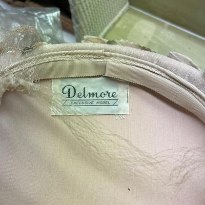 Vintage Delmore Exclusive Ladies Pillbox Hat with Feathers