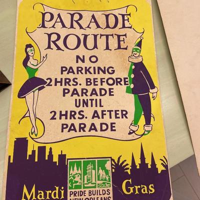 Set of Two Vintage Cardboard NOLA No Parking Signs