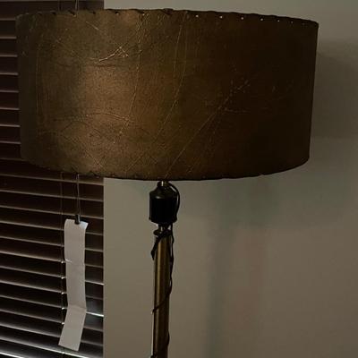 Vintage Floor Lamp with Milk Glass Shade