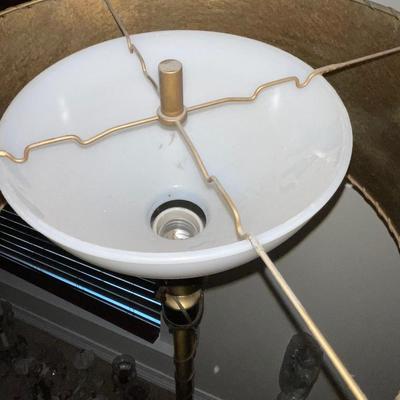 Vintage Floor Lamp with Milk Glass Shade