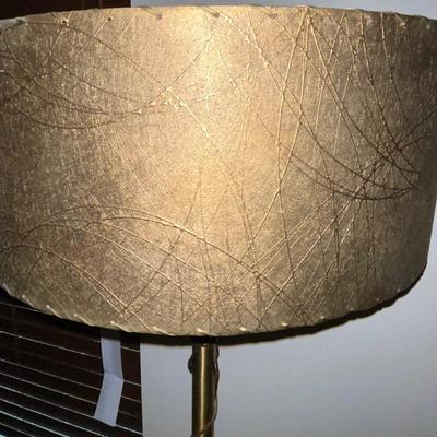 Vintage Floor Lamp with Milk Glass Shade