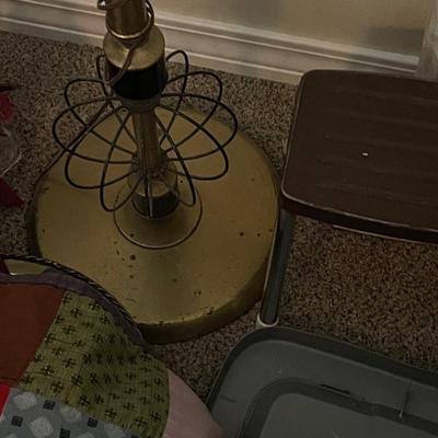 Vintage Floor Lamp with Milk Glass Shade