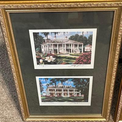 Set of Two Signed Brad Thompson Lithographs "Mansions"