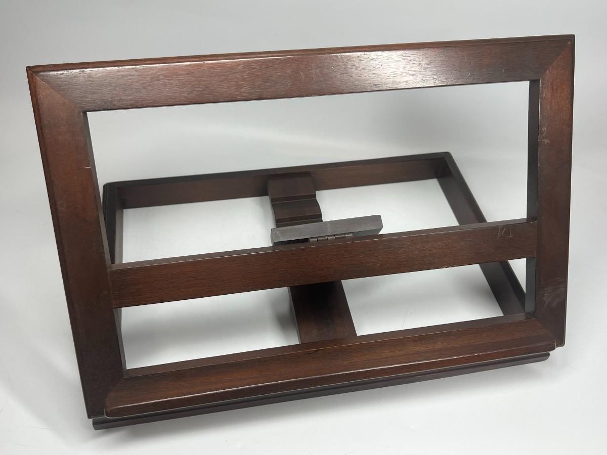 Dark Brown Wood Adjustable Folding Book Display Stand
